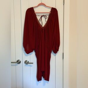 Burgundy bathing suit cover up